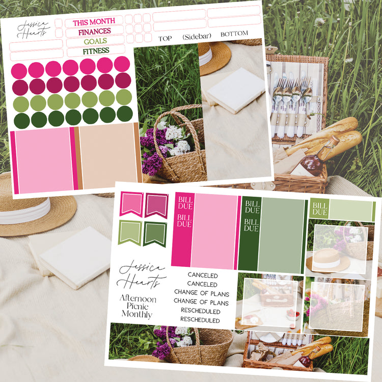 Afternoon Picnic March BLANK 2024 Monthly Kit + Foil Overlay
