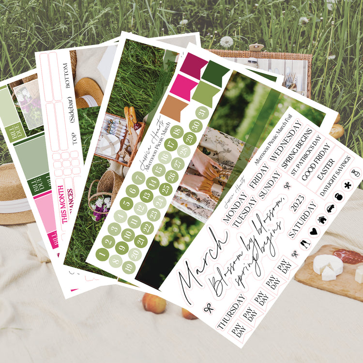Afternoon Picnic March BLANK 2024 Monthly Kit + Foil Overlay