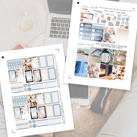 Ariel's Holiday Party Printable Planner Sticker Kit