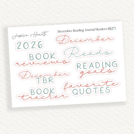 December Reading Journal Headers (B127)