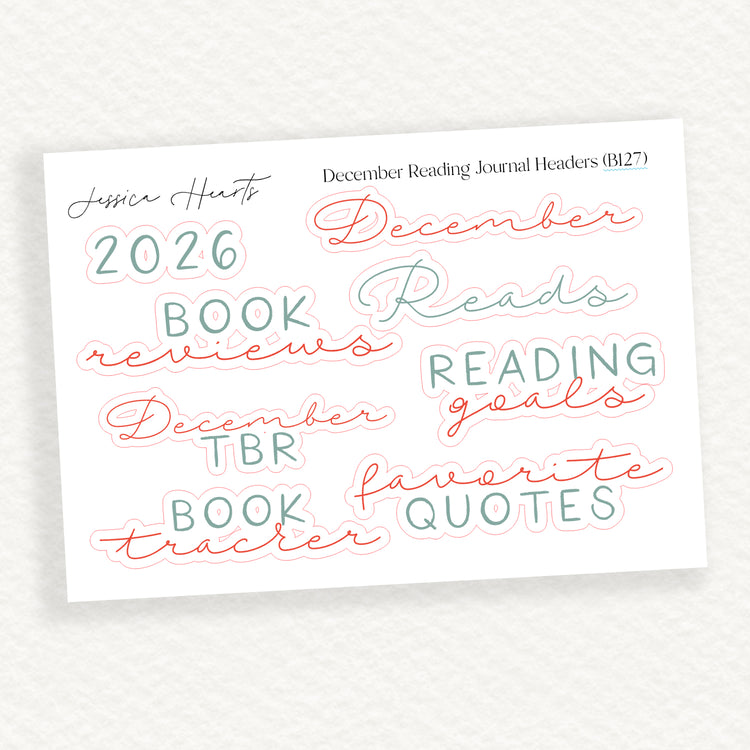 December Reading Journal Headers (B127)