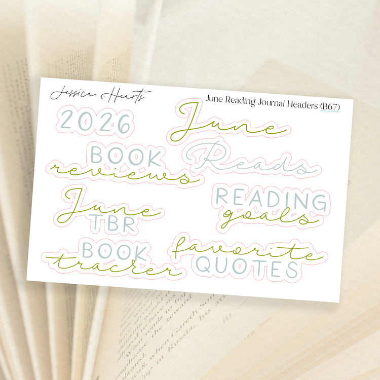 June Reading Journal Headers (B37)