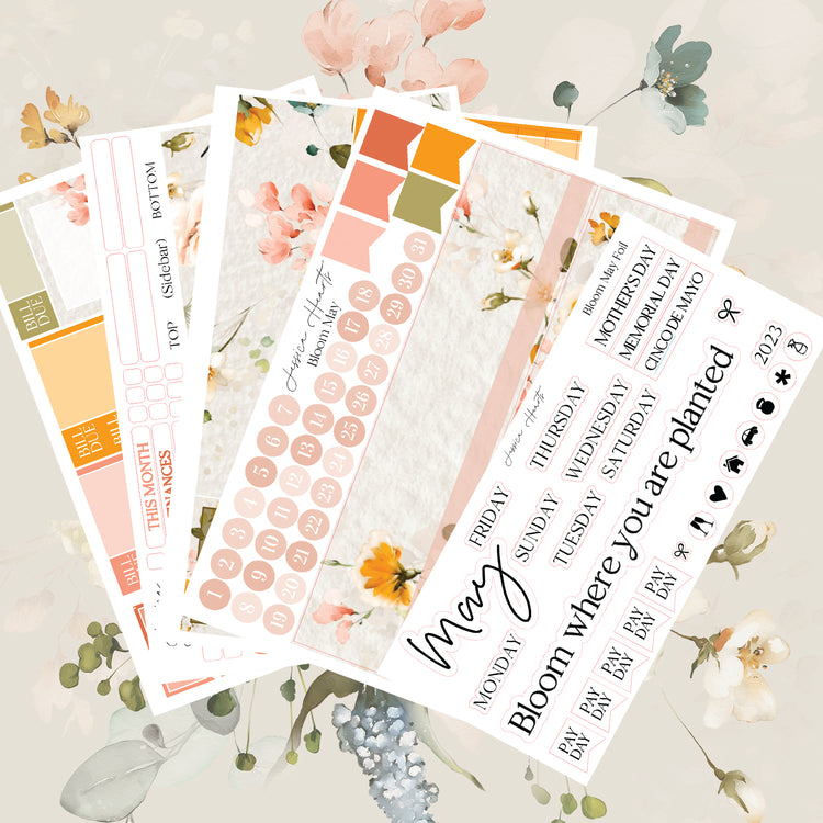Bloom May BLANK 2024 Monthly Kit + Foil Overlay