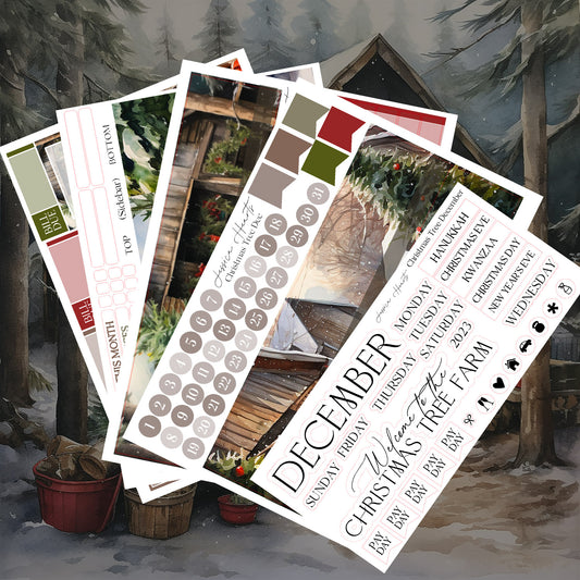 Christmas Tree December BLANK 2023 Monthly Kit + Foil Overlay