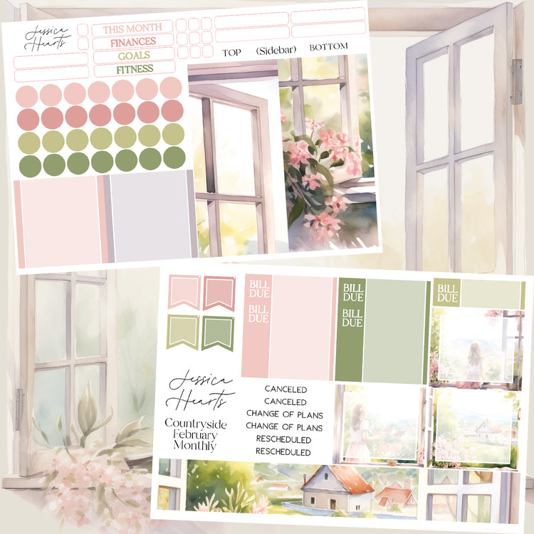 Countryside February BLANK 2024 Monthly Kit + Foil Overlay