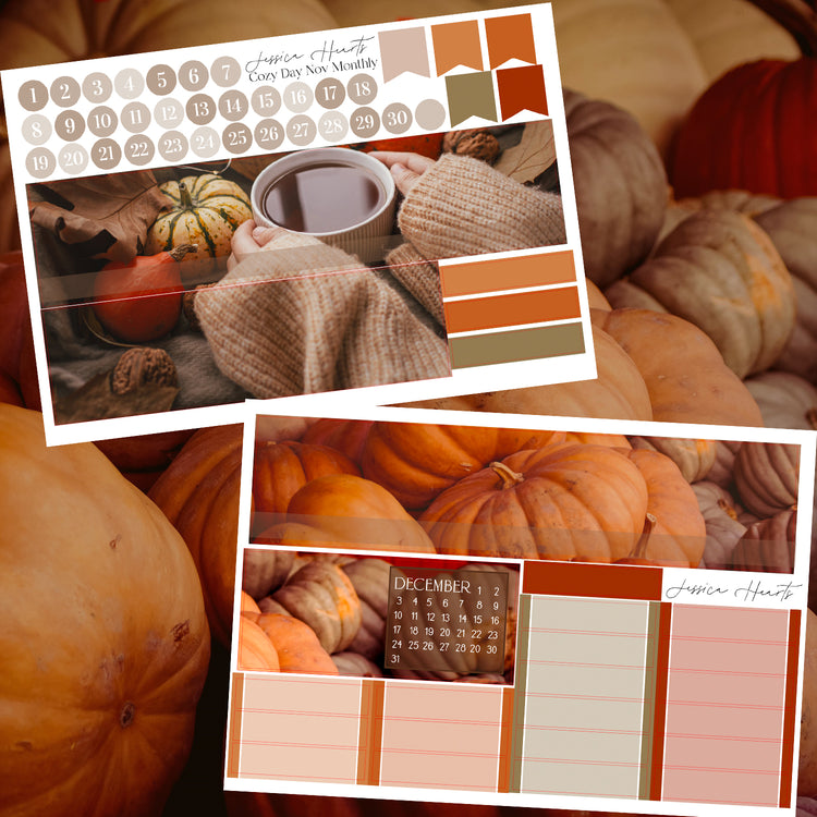 Cozy Day November BLANK 2023 Monthly Kit + Foil Overlay