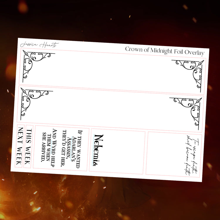 Crown of Midnight Foil Overlay Sticker Sheet (Transparent)