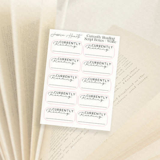 Currently Reading Script Boxes- White