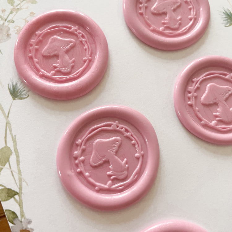 Dreamy Pink Mushroom Wax Seals