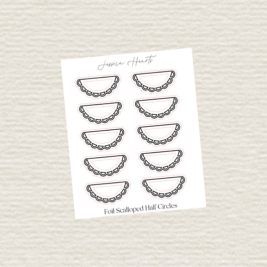 Foil Scalloped Half Circle