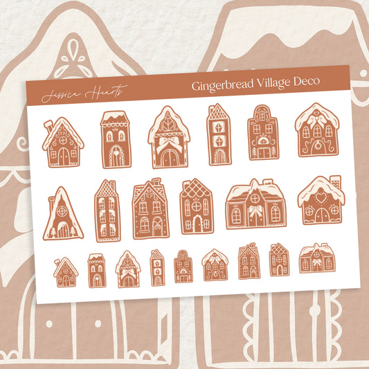 Gingerbread Village Deco Stickers