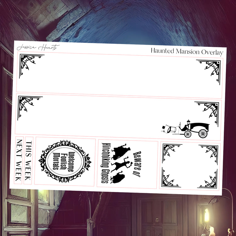 Haunted Mansion Foil Overlay Sticker Sheet (Transparent)