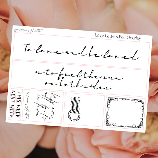 Love Letters Foil Overlay Sticker Sheet (Transparent)