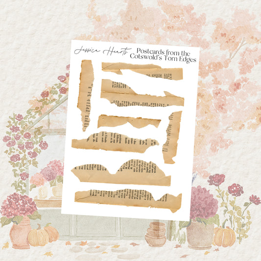 Postcard from the Cotswold's Torn Edges Sticker Sheet