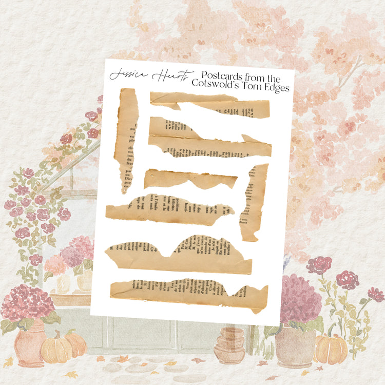 Postcard from the Cotswold's Torn Edges Sticker Sheet
