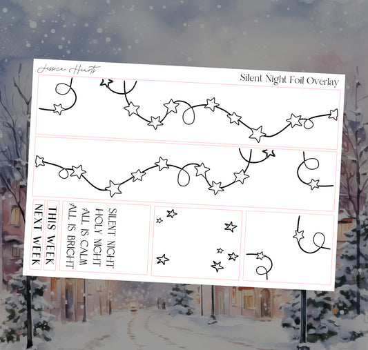 Silent Night Foil Overlay Sticker Sheet (Transparent)