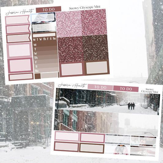 Snowy Cityscape MINI Sticker Kit