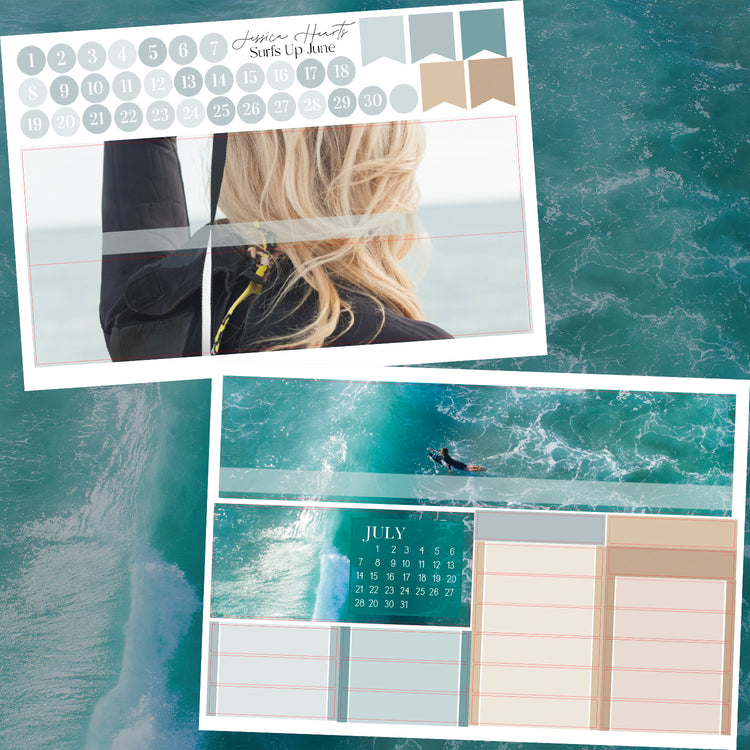 Surfs Up June BLANK 2024 Monthly Kit + Foil Overlay