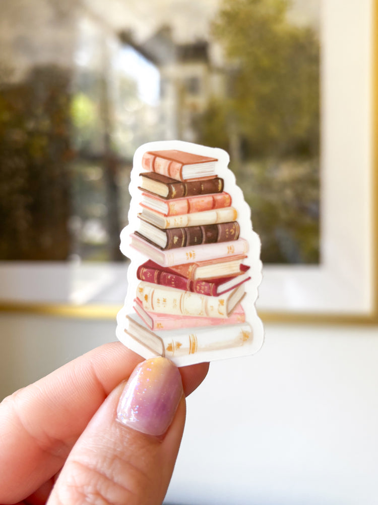 The Book Stack Vinyl Sticker