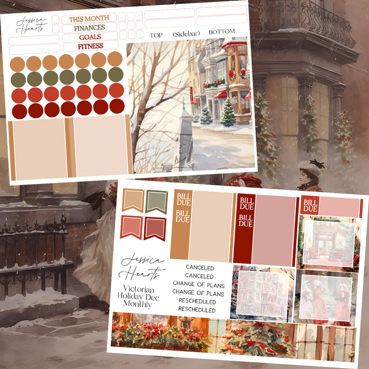 Victorian Holiday December BLANK 2023 Monthly Kit + Foil Overlay