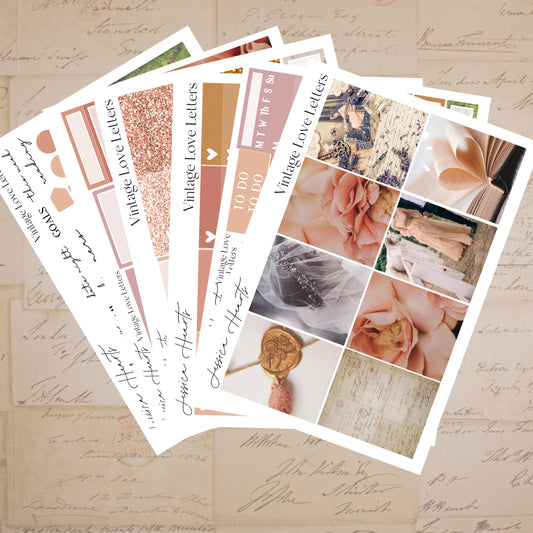 Vintage Love Letters Weekly Sticker Kit