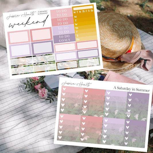A Saturday in Summer Weekly Sticker Kit - Jessica Hearts