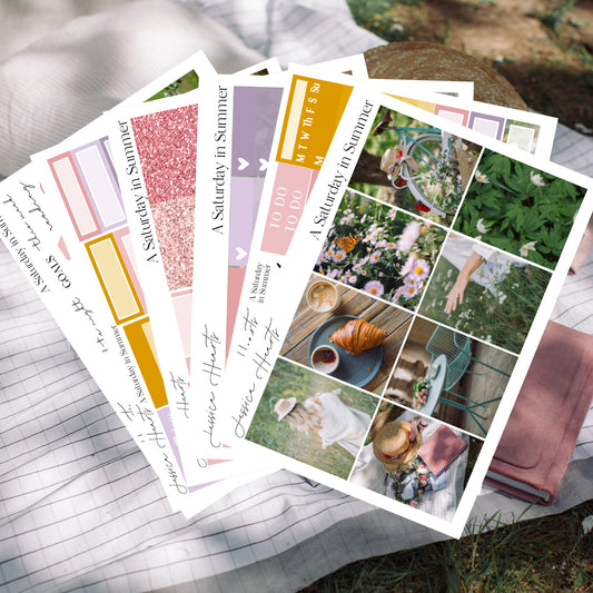 A Saturday in Summer Weekly Sticker Kit - Jessica Hearts