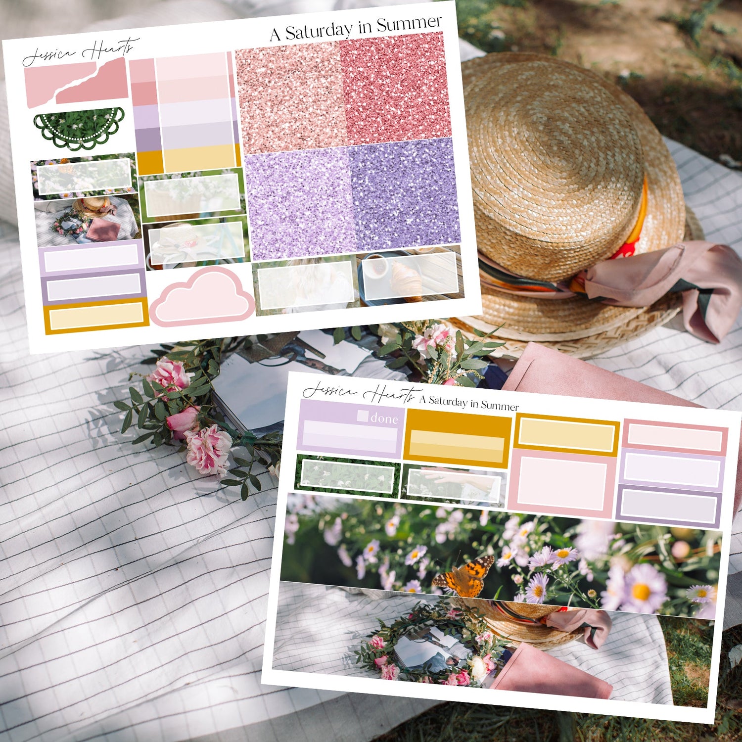 A Saturday in Summer Weekly Sticker Kit - Jessica Hearts