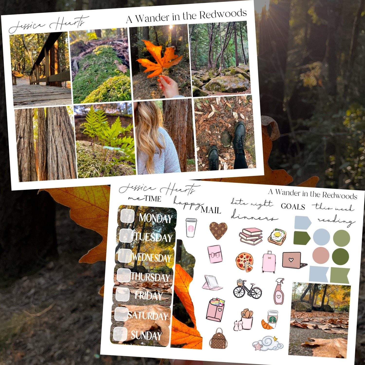 A Wander in the Redwoods Weekly Sticker Kit *exclusive* - Jessica Hearts