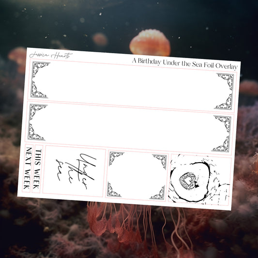A birthday Under the Sea Foil Overlay Sticker Sheet (Transparent)
