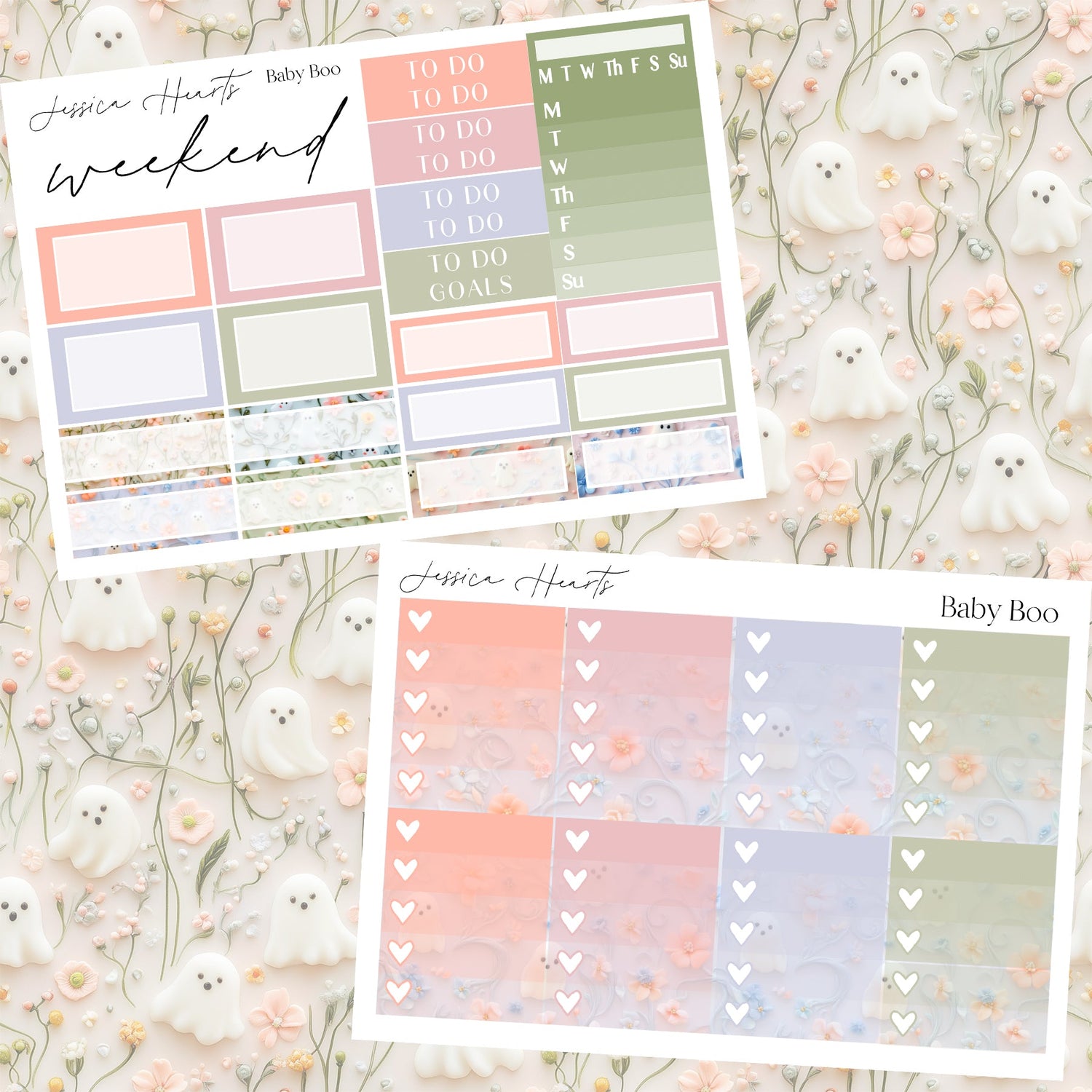Baby Boo Weekly Sticker Kit - Jessica Hearts