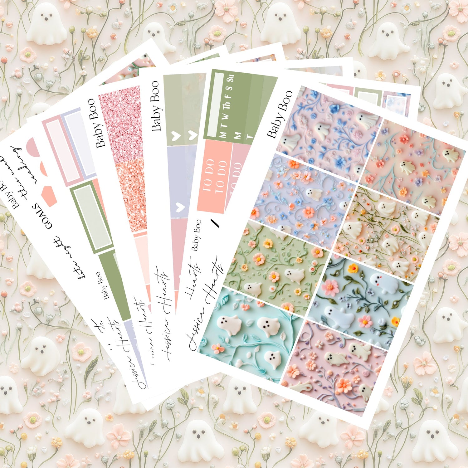 Baby Boo Weekly Sticker Kit - Jessica Hearts