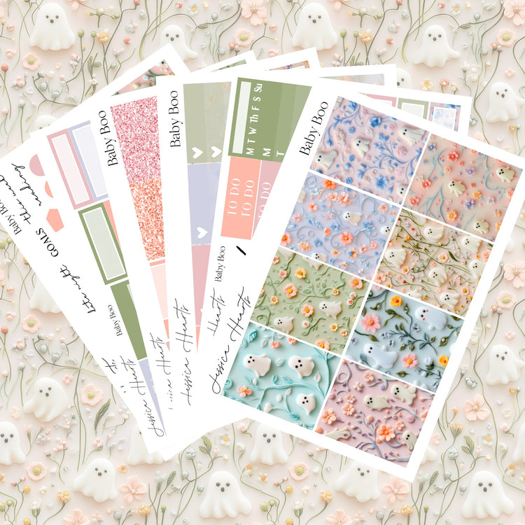 Baby Boo Weekly Sticker Kit - Jessica Hearts