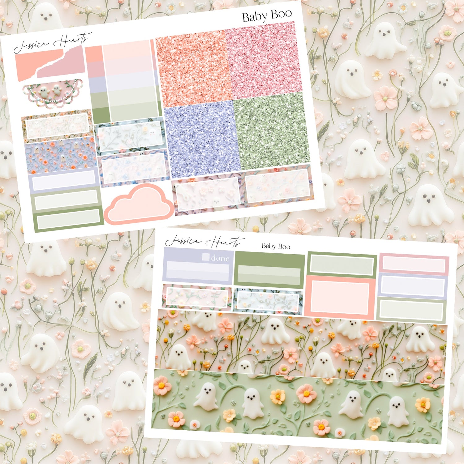 Baby Boo Weekly Sticker Kit - Jessica Hearts