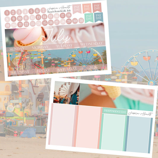 Beach Boardwalk July 2026 Monthly Kit - Jessica Hearts