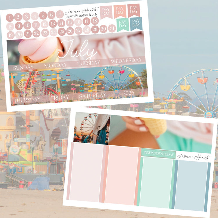 Beach Boardwalk July 2026 Monthly Kit - Jessica Hearts