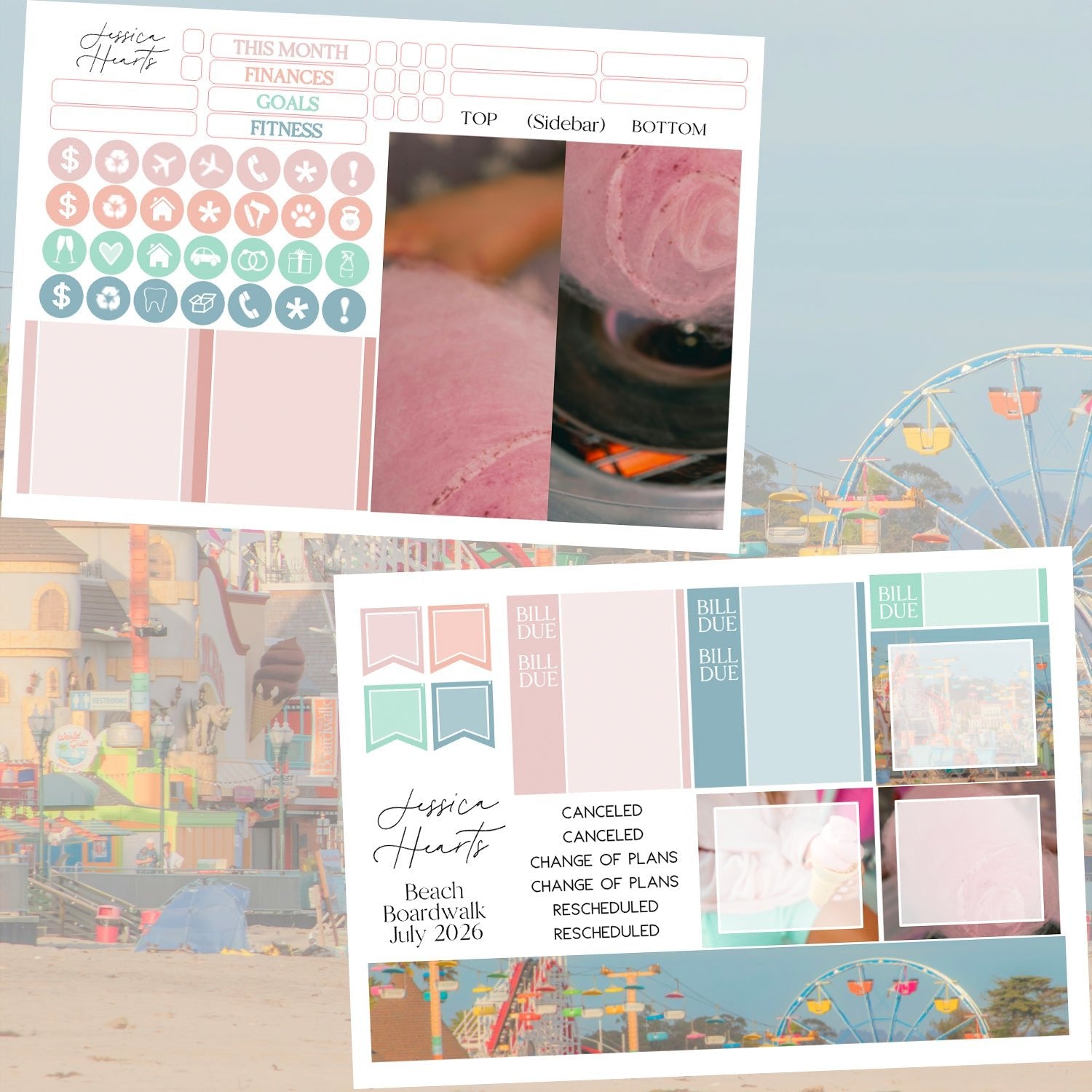 Beach Boardwalk July 2026 Monthly Kit - Jessica Hearts