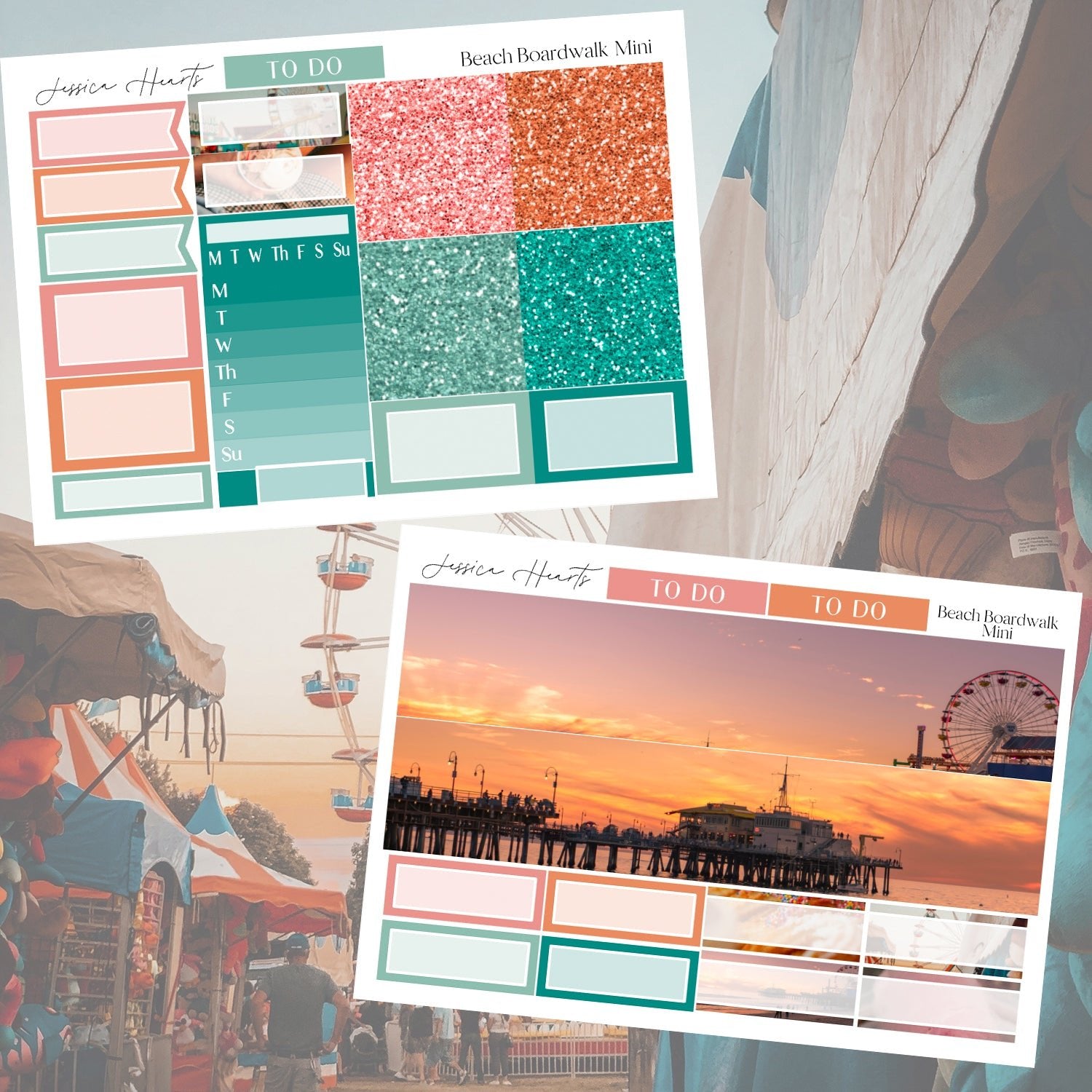 Beach Boardwalk MINI Sticker Kit - Jessica Hearts