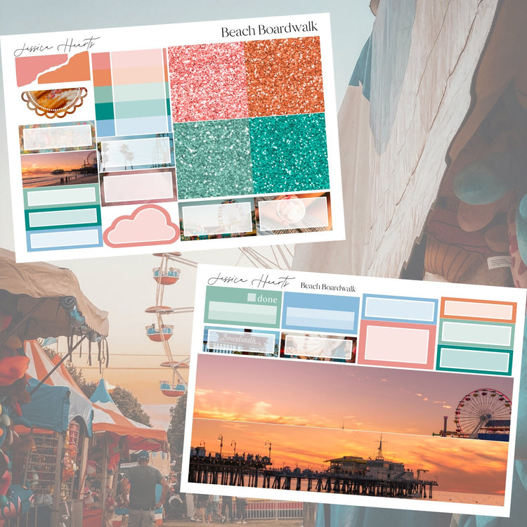 Beach Boardwalk Weekly Sticker Kit - Jessica Hearts