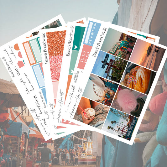 Beach Boardwalk Weekly Sticker Kit - Jessica Hearts