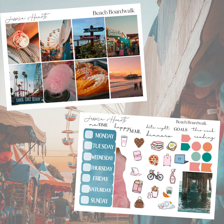 Beach Boardwalk Weekly Sticker Kit - Jessica Hearts