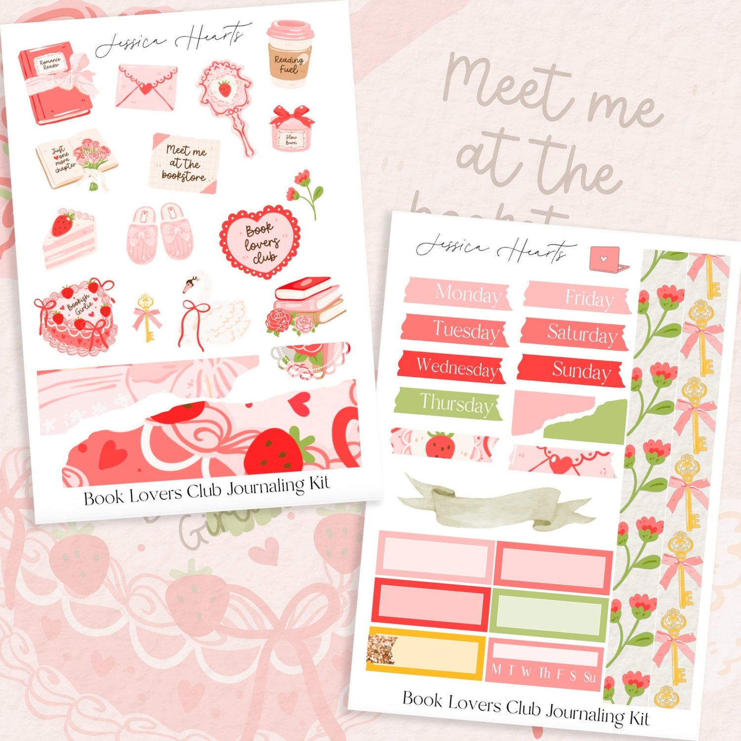 Book Lovers Club Journaling Kit - Jessica Hearts