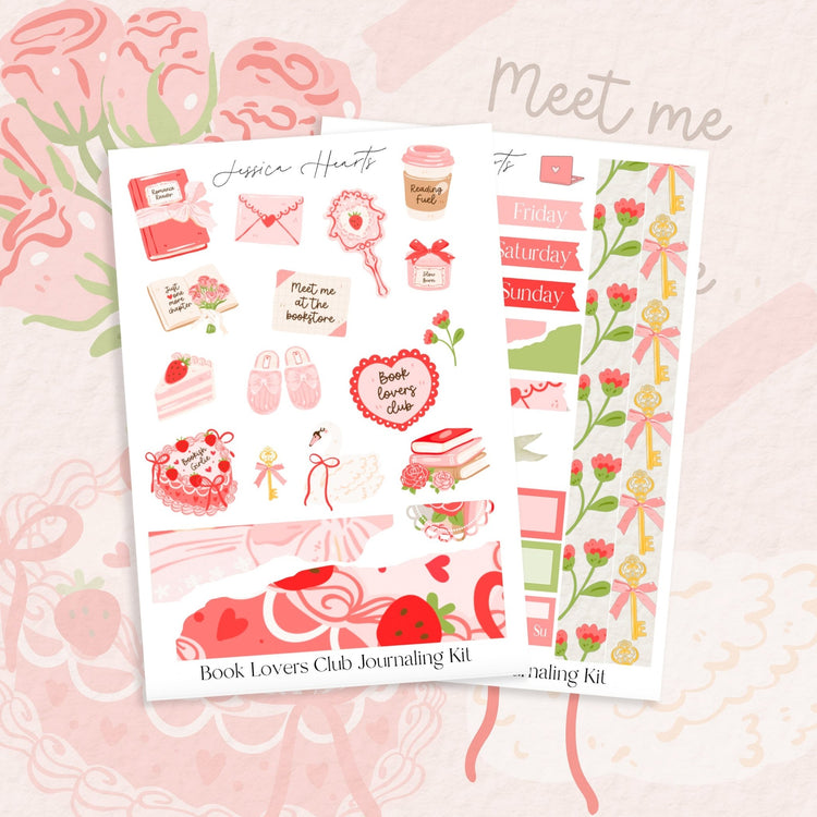 Book Lovers Club Journaling Kit - Jessica Hearts