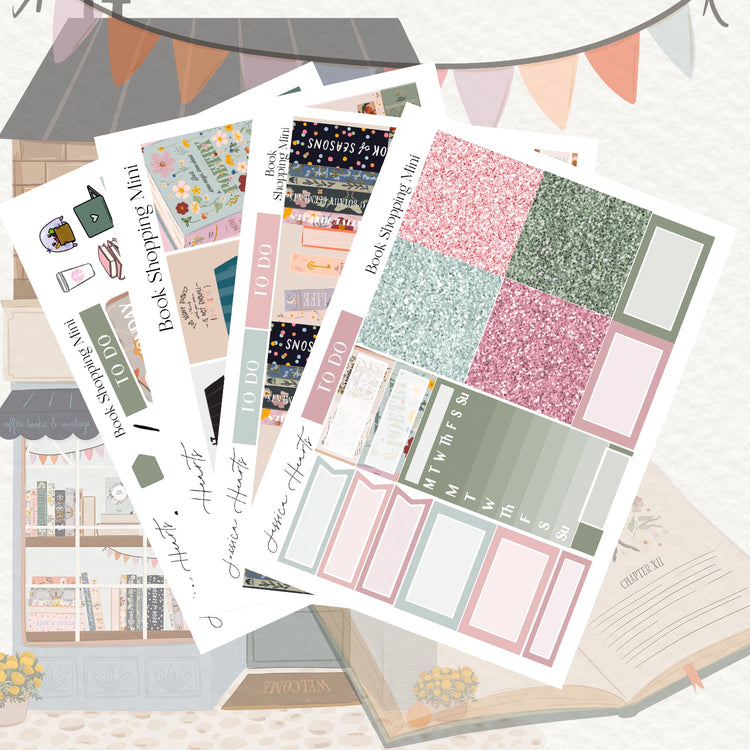 Book Shopping MINI Sticker Kit - Jessica Hearts