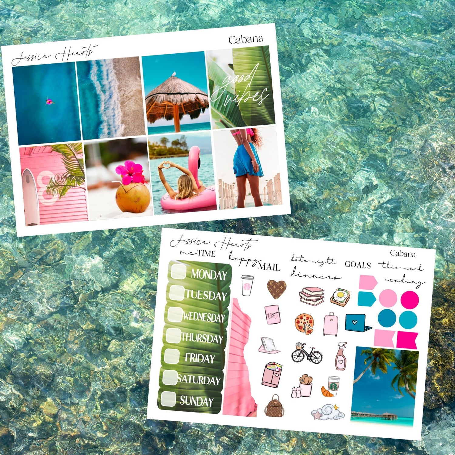 Cabana Weekly Sticker Kit - Jessica Hearts