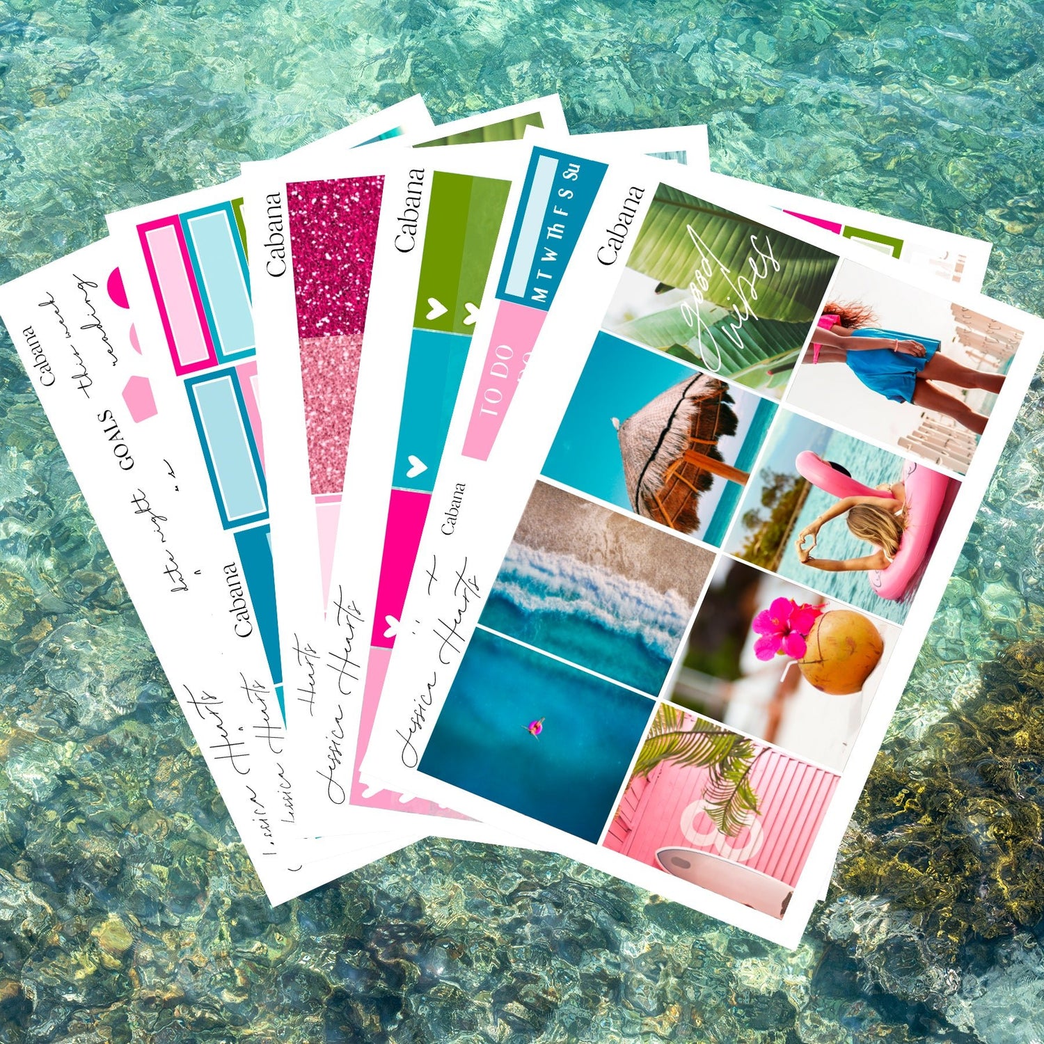 Cabana Weekly Sticker Kit - Jessica Hearts