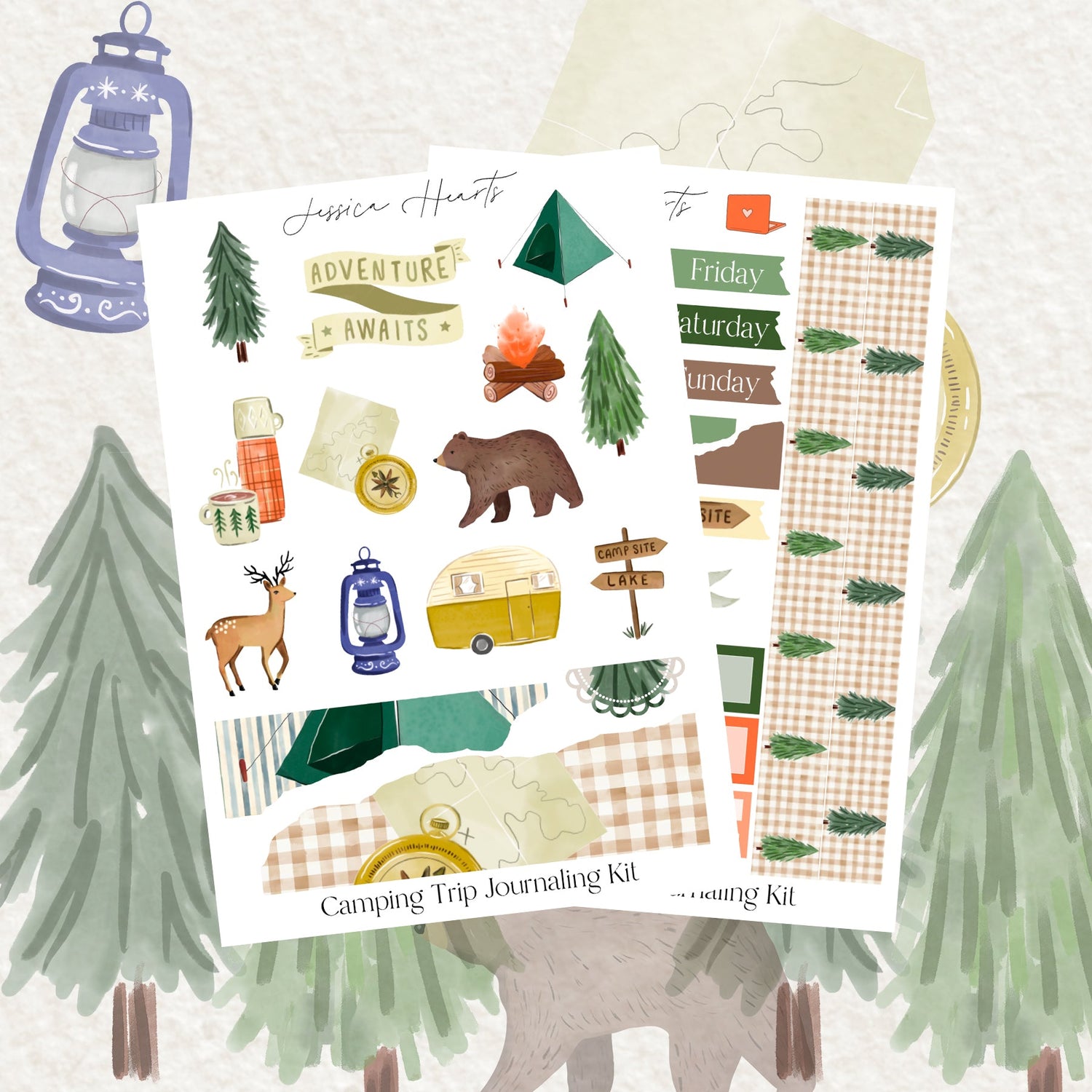 Camping Trip Journaling Kit - Jessica Hearts