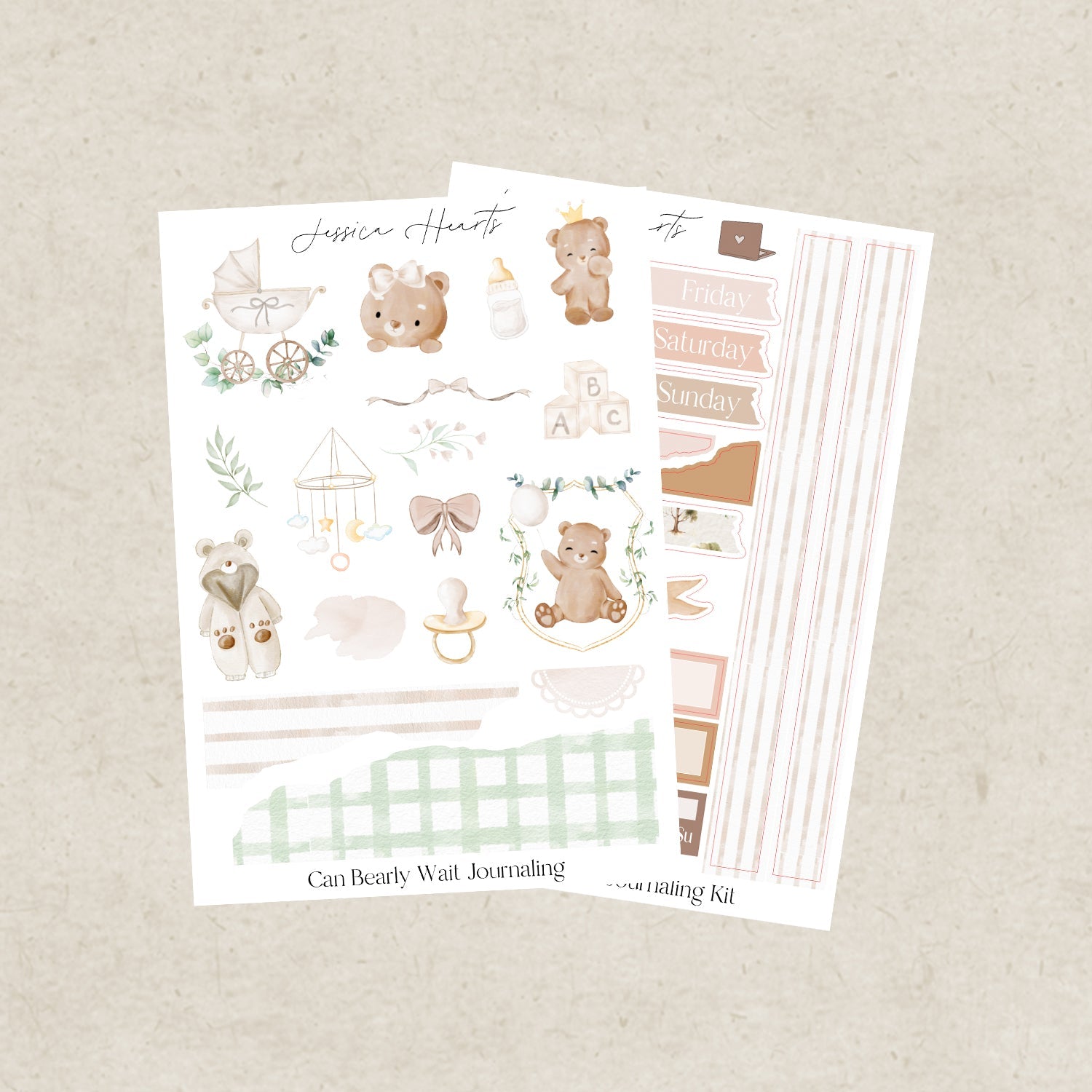 Can Bearly Wait Journaling Kit - Jessica Hearts