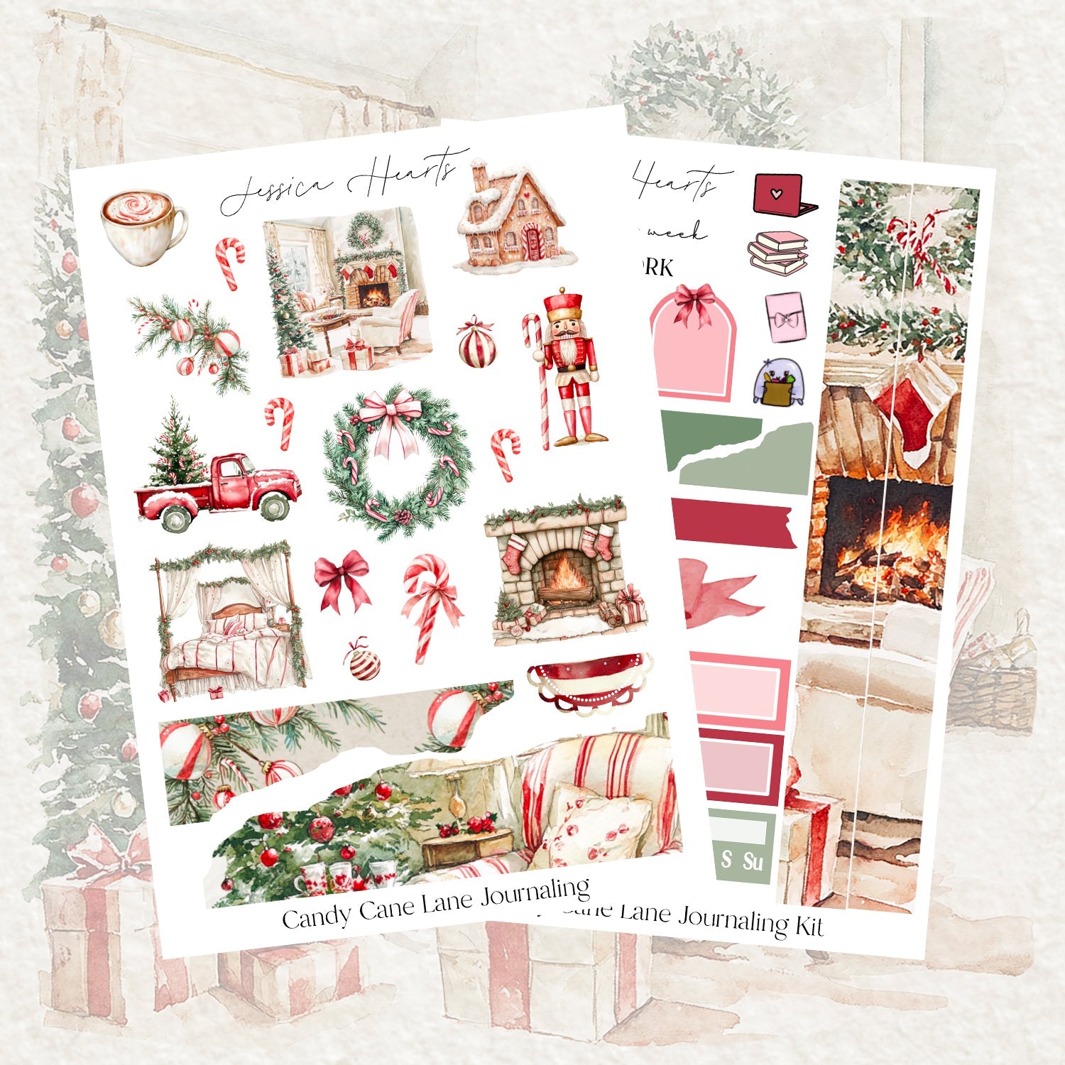 Candy Cane Lane Journaling Kit (new format) - Jessica Hearts