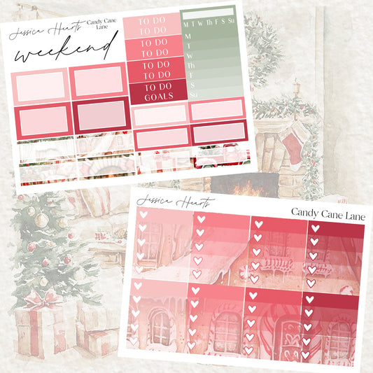 Candy Cane Lane Weekly Sticker Kit - Jessica Hearts